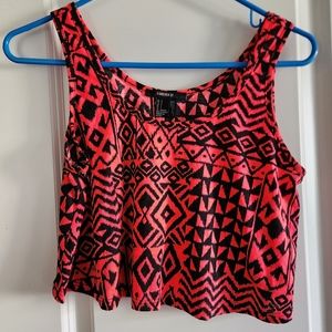 Forever 21 pink/black cropped tank top